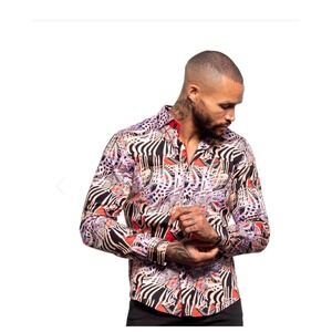 Immortal PM Edition Limited‎ Edition Men Abstract Print Long Sleeve Button Up XL